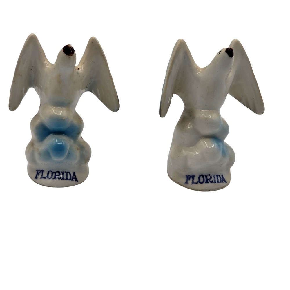 Vintage Florida Seagull Salt & Pepper Shakers Ceramic Pair Made in Japan Set‎ 2